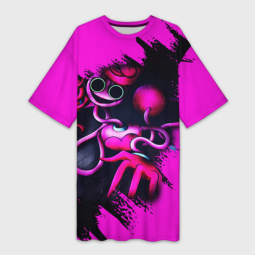 Женская длинная футболка Мамочка длинные ноги - Поппи Плейтайм / 3D-принт – фото 1