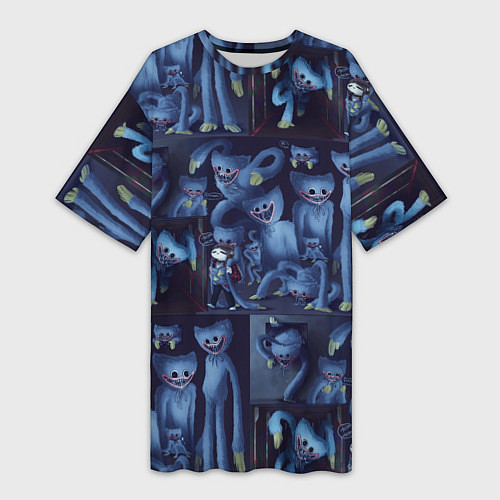 Женская длинная футболка Хагги Вагги паттерн / 3D-принт – фото 1