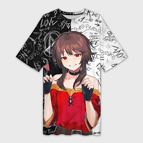 Женская длинная футболка Мегумин - Коносуба / 3D-принт – фото 1