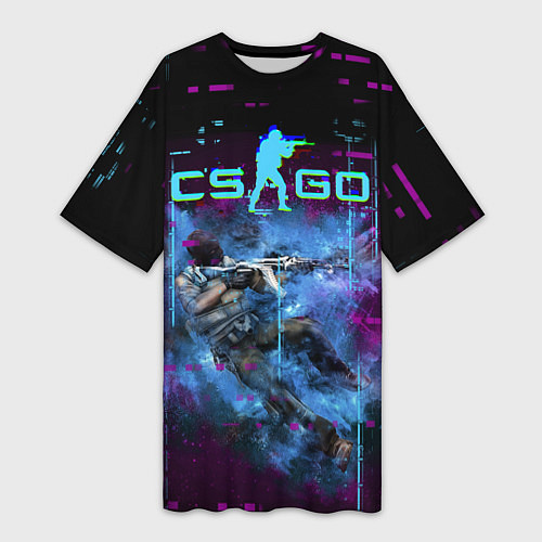 Женская длинная футболка CS GO - Skin / 3D-принт – фото 1