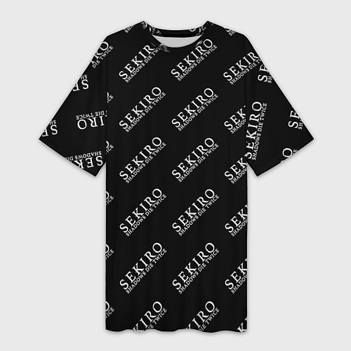 Женская длинная футболка Секиро лого узор / 3D-принт – фото 1