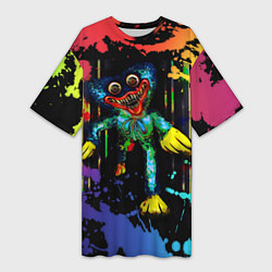 Футболка женская длинная Poppy Playtime - Haggy Waggy color, цвет: 3D-принт