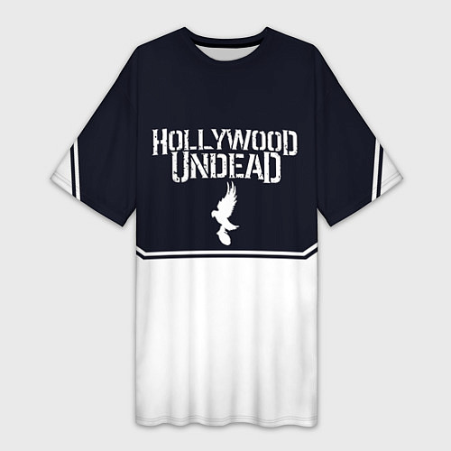 Женская длинная футболка Hollywood Undead краска / 3D-принт – фото 1