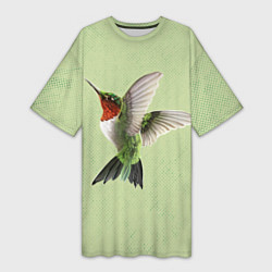 Женская длинная футболка Одинокая колибри