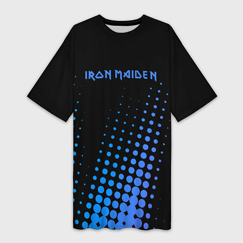Женская длинная футболка Iron Maiden - neon / 3D-принт – фото 1
