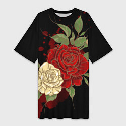 Женская длинная футболка Прекрасные розы