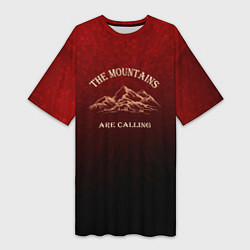 Футболка женская длинная Горы зовут, путешествие, цвет: 3D-принт