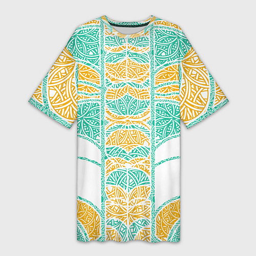 Женская длинная футболка Абстракция плетение / 3D-принт – фото 1