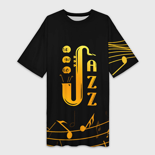 Женская длинная футболка Jazz - ноты / 3D-принт – фото 1