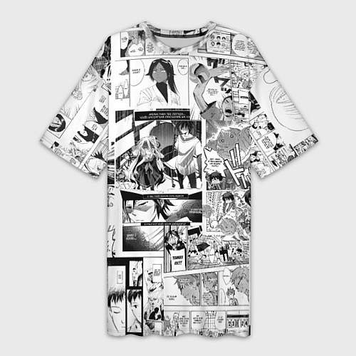 Женская длинная футболка Manga style - страницы / 3D-принт – фото 1