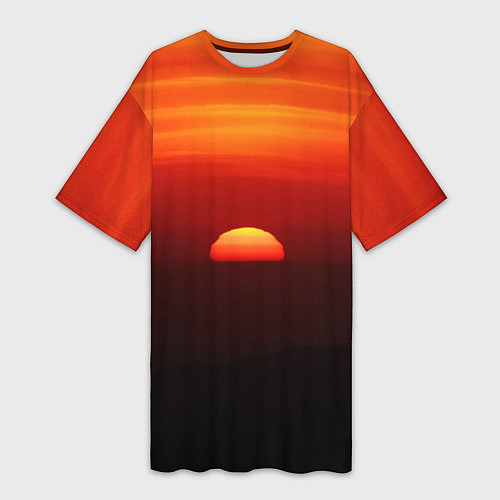 Женская длинная футболка Кавказский восход / 3D-принт – фото 1