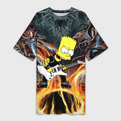 Женская длинная футболка Барт Симпсон - соло на гитаре