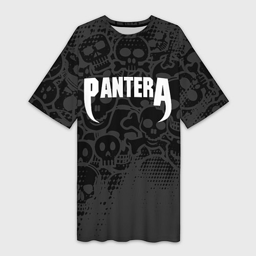 Женская длинная футболка Pantera метал - черепа / 3D-принт – фото 1