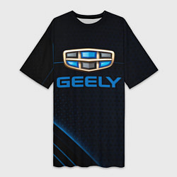Футболка женская длинная Geely Абстракция карбон, цвет: 3D-принт