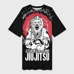 Женская длинная футболка Jiu-Jitsu red sun Brazil