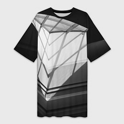 Женская длинная футболка Абстрактные тени и геометрические фигуры