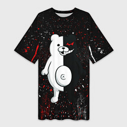 Футболка женская длинная Monokuma paint, цвет: 3D-принт