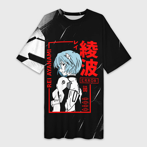 Женская длинная футболка Рей Аянами - Евангелион - Eva 00 / 3D-принт – фото 1