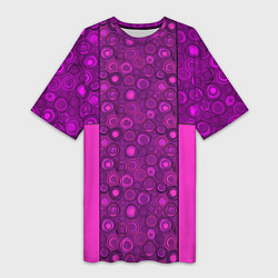 Женская длинная футболка Розовый комбинированный неоновый узор