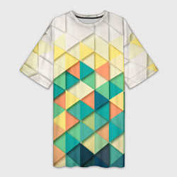 Женская длинная футболка Мозаичный градиент
