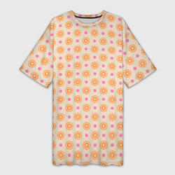 Женская длинная футболка Цветочки пастельного цвета