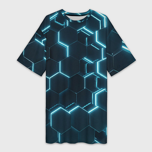 Женская длинная футболка Сияние сот / 3D-принт – фото 1