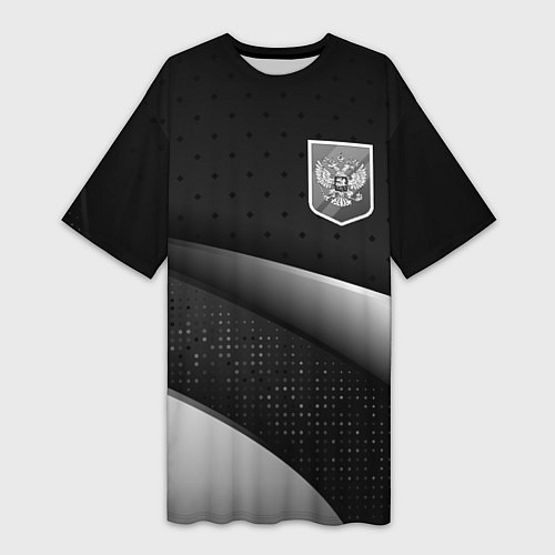 Женская длинная футболка Russia - black & white / 3D-принт – фото 1