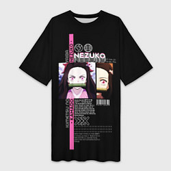 Женская длинная футболка Незуко Камадо - Клинок, рассекающий демонов