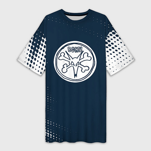 Женская длинная футболка Bones абстракция / 3D-принт – фото 1