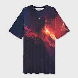Женская длинная футболка Красивая космическая туманность
