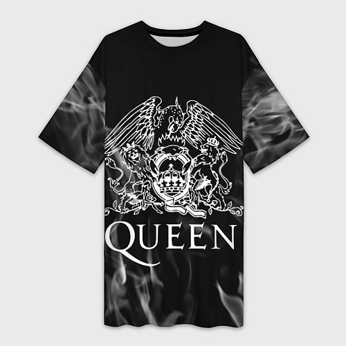 Женская длинная футболка Queen огонь / 3D-принт – фото 1