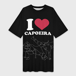 Женская длинная футболка I love Capoeira Battle line
