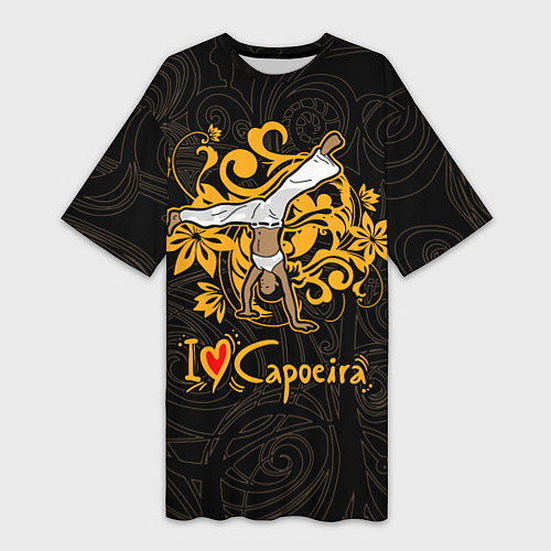 Женская длинная футболка I love Capoeira fighter / 3D-принт – фото 1