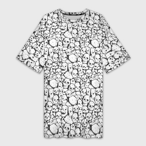 Женская длинная футболка Череп бесформенный / 3D-принт – фото 1