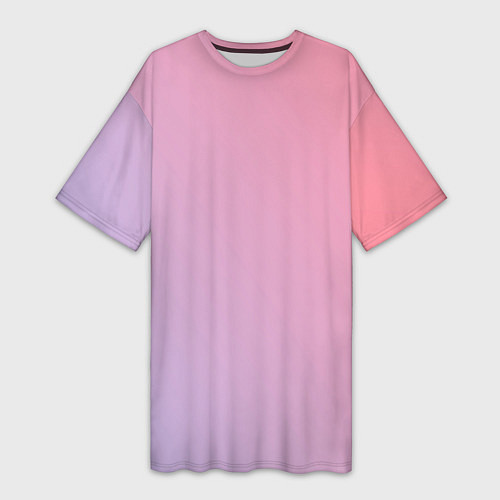 Женская длинная футболка Градиент - розовая пастель / 3D-принт – фото 1