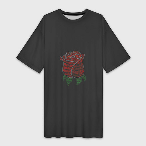 Женская длинная футболка Роза абстракция / 3D-принт – фото 1
