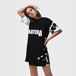 Футболка женская длинная Pantera краска, цвет: 3D-принт — фото 2