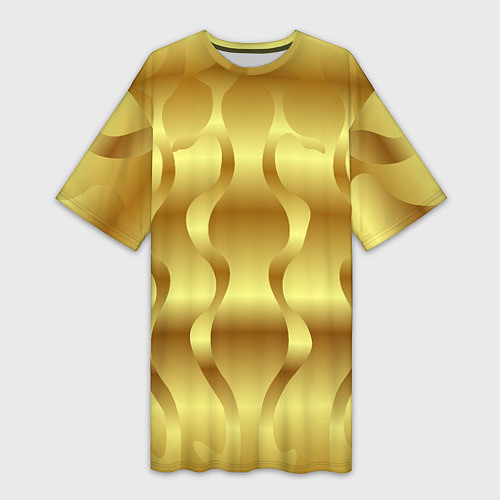 Женская длинная футболка Золото абстрактная графика / 3D-принт – фото 1