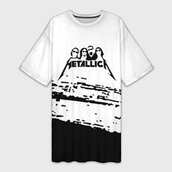 Женская длинная футболка Metallica - черная текстура
