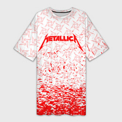 Женская длинная футболка Metallica - брызги