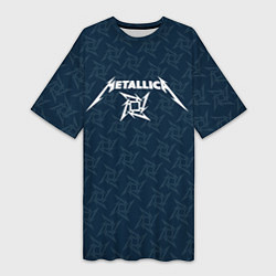 Женская длинная футболка Metallica - паттерн