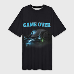 Женская длинная футболка Game over - доигрался