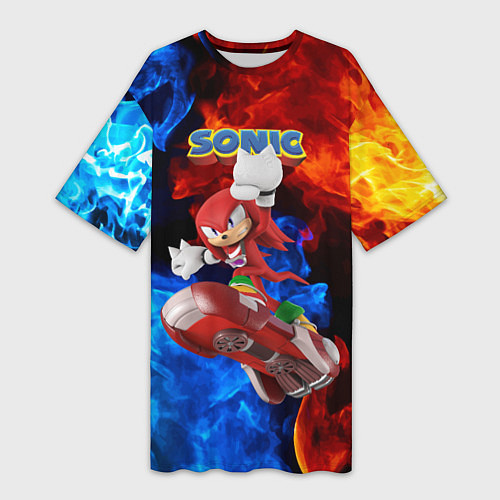 Женская длинная футболка Knuckles Echidna - Sonic - Video game / 3D-принт – фото 1