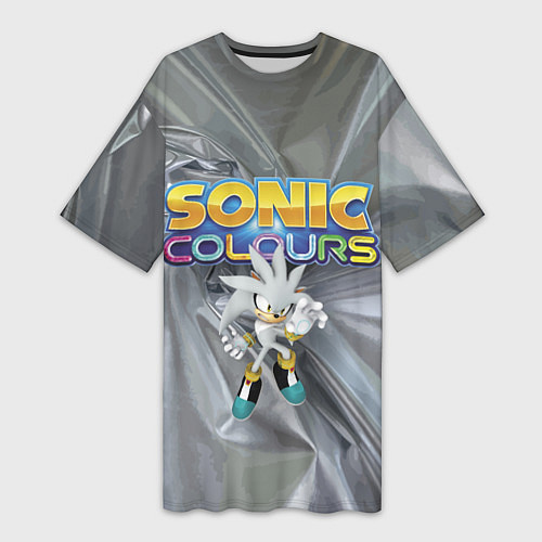 Женская длинная футболка Silver Hedgehog - Sonic - Video Game / 3D-принт – фото 1