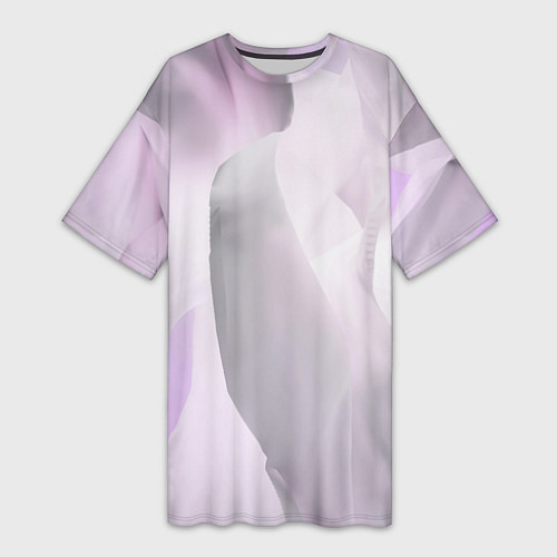 Женская длинная футболка Розовый абстрактный бархат / 3D-принт – фото 1