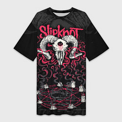 Женская длинная футболка Slipknot - goat skull