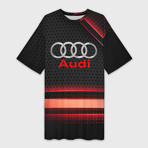 Женская длинная футболка Audi абстракция карбон / 3D-принт – фото 1