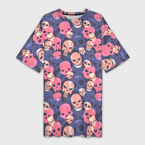 Женская длинная футболка Черепа разной формы / 3D-принт – фото 1