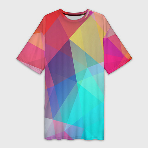 Женская длинная футболка Нежный разноцветный фон / 3D-принт – фото 1