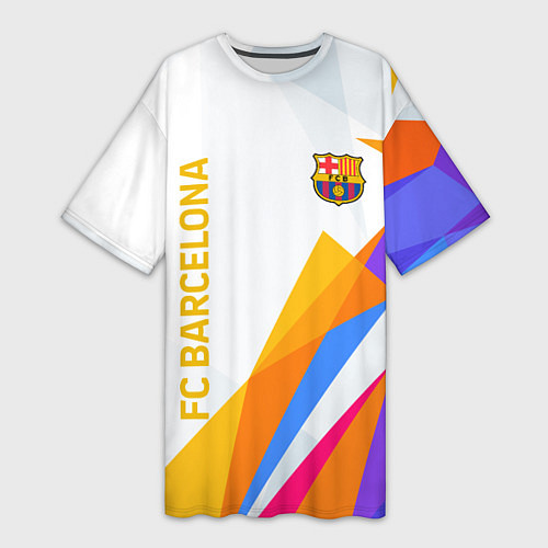 Женская длинная футболка Barcelona абстракция цветные геометрии / 3D-принт – фото 1